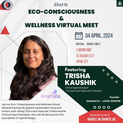 Delivered the webinar - ‘The Alchemy of Hypnosis’ in an event organised by Dharte, an eco-consciousness and wellness platform. The event was held on the 4th of April, 2024 and was attended by more than 25 participants across the globe.