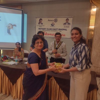 Delivered a talk on ‘CLINICAL HYPNOTHERAPY’ on 23rd May 2022, in an event organised by Rotary Club East, Bhopal.