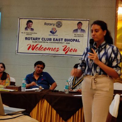 Delivered a talk on ‘CLINICAL HYPNOTHERAPY’ on 23rd May 2022, in an event organised by Rotary Club East, Bhopal.